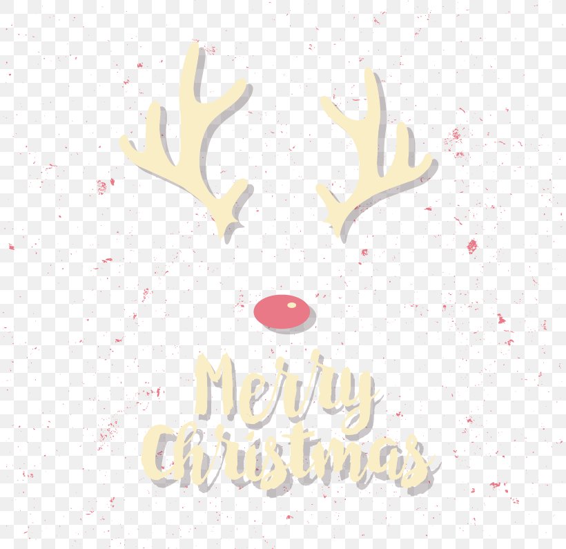 Retro Christmas Antlers, PNG, 812x795px, Reindeer, Antler, Brand, Christmas, Deer Download Free