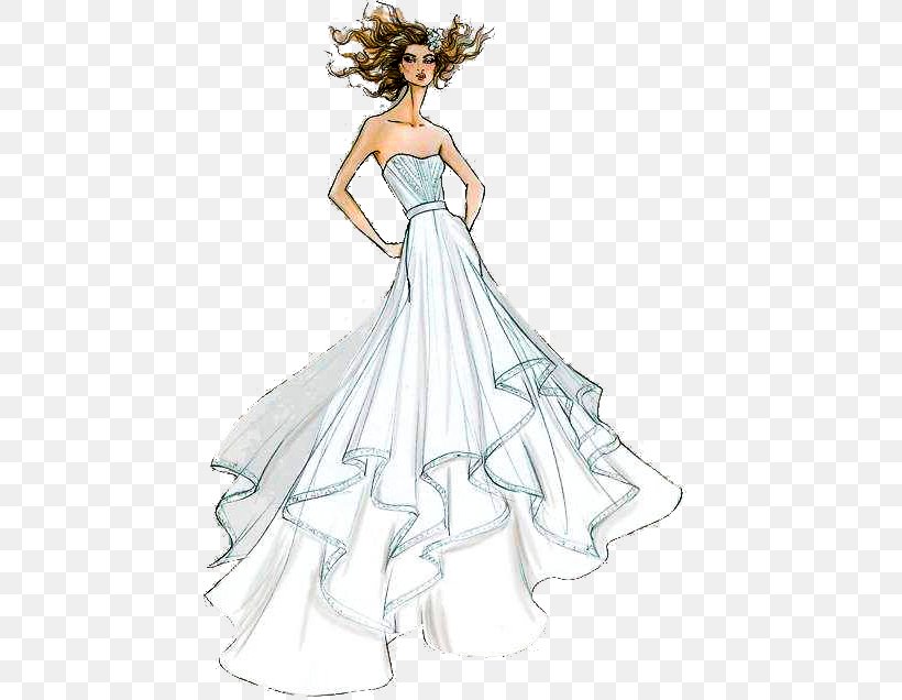 Wedding Dress Model White Skirt, PNG, 450x636px, Watercolor, Cartoon, Flower, Frame, Heart Download Free