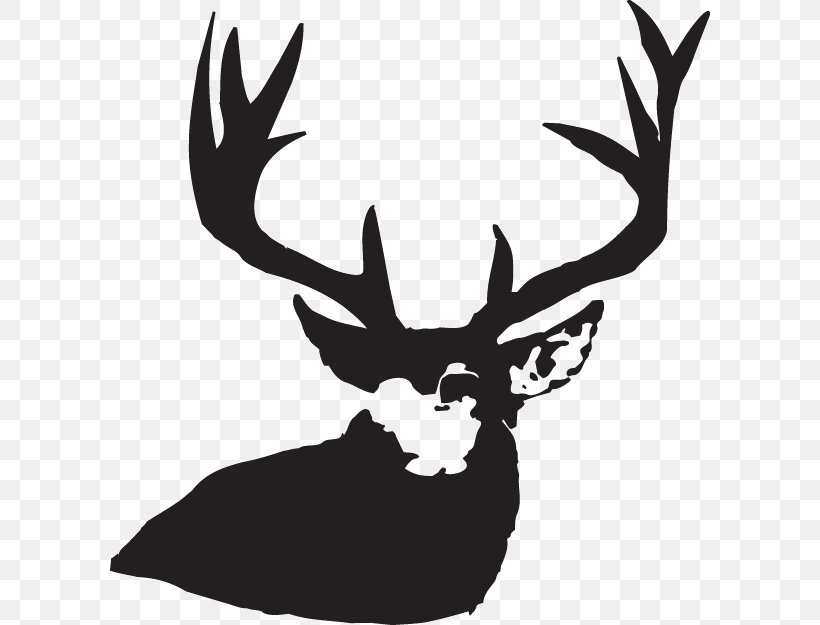 Reindeer Cartoon, PNG, 600x625px, Decal, Antler, Blackandwhite, Bumper Sticker, Deer Download Free