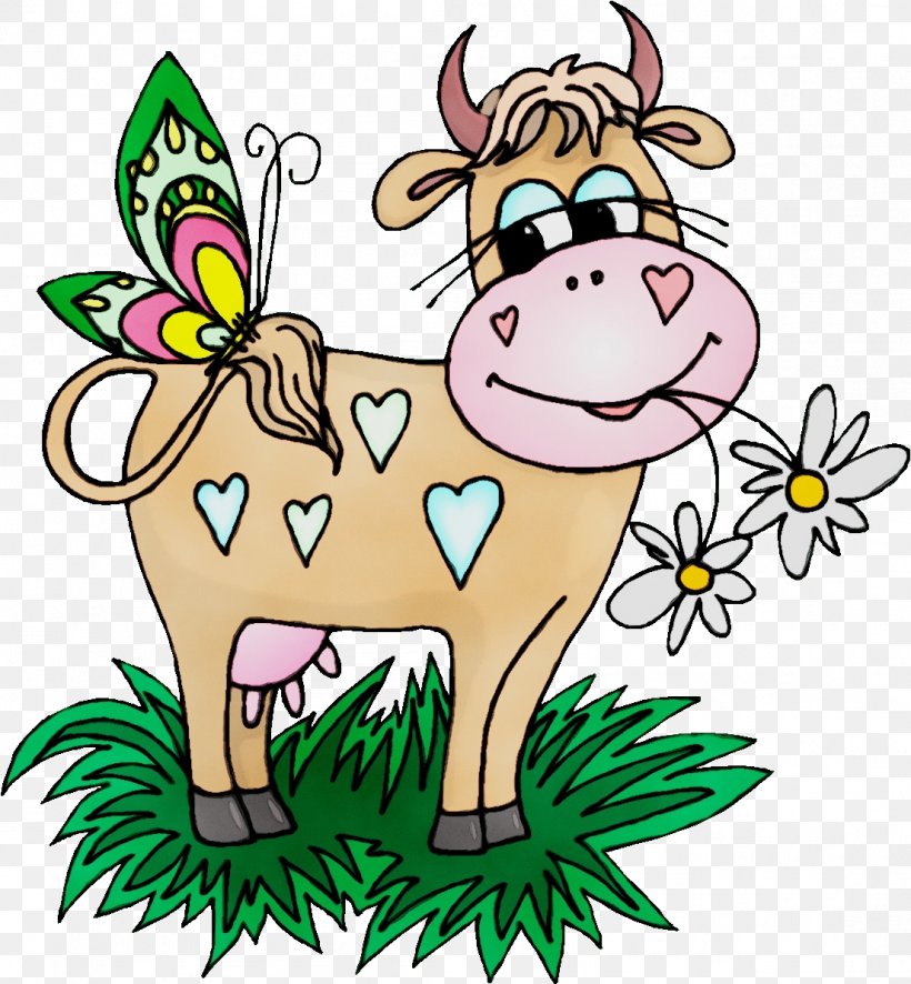 Cartoon Grass Animal Figure Livestock Bovine, PNG, 1105x1194px, Watercolor, Animal Figure, Bovine, Cartoon, Grass Download Free