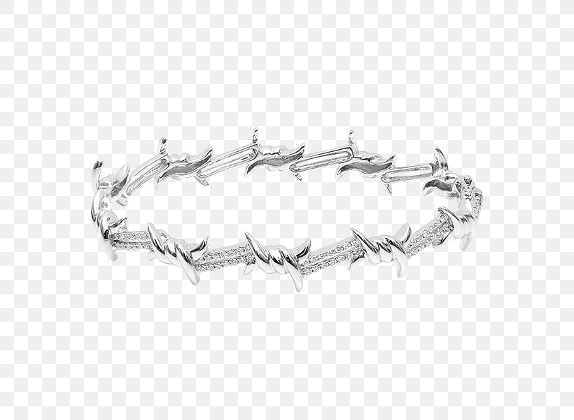 Earring Barbed Wire Jewellery Bracelet, PNG, 600x600px, Earring, Automotive Exterior, Bangle, Barbed Wire, Black And White Download Free