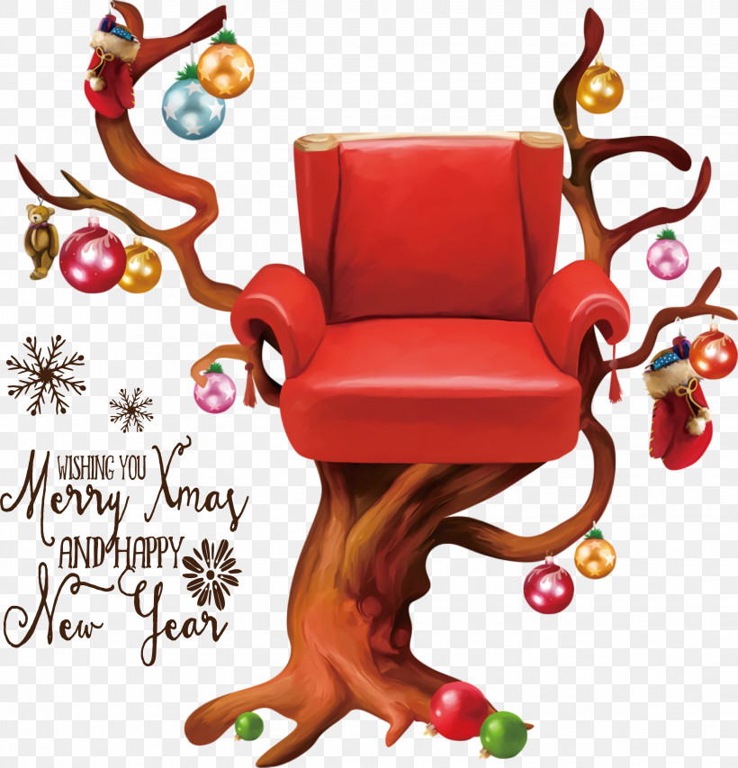 Merry Christmas Happy New Year, PNG, 2882x3000px, Merry Christmas, Armchair, Cartoon, Chair, Christmas Day Download Free