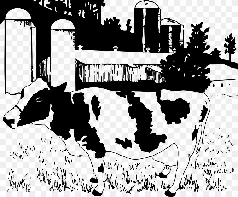 Cattle Farmer Agriculture Dairy Farming Clip Art, PNG, 2400x1990px, Cattle, Agriculture, Black And White, Bull, Cattle Like Mammal Download Free