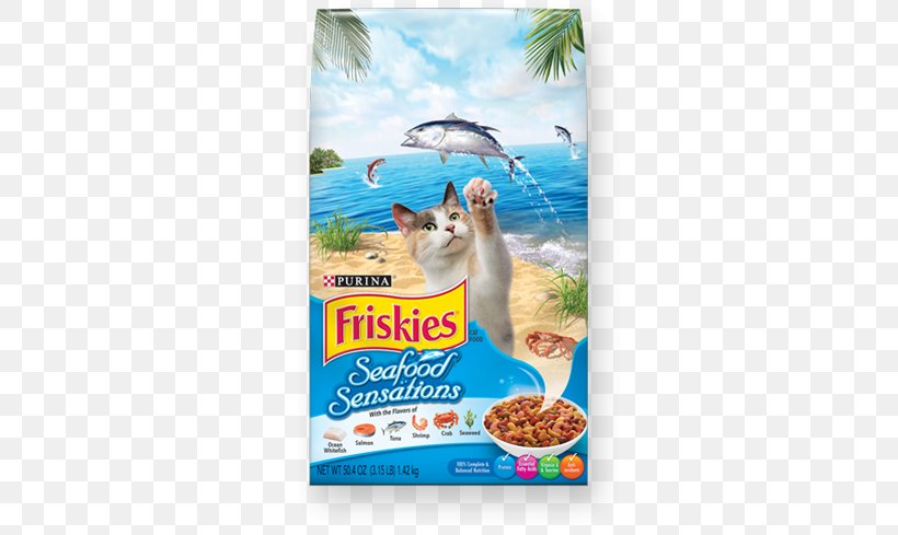 Friskies Seafood Sensations Dry Cat Food Friskies Seafood Sensations Dry Cat Food, PNG, 700x489px, Cat Food, Advertising, Cat, Ecosystem, Fauna Download Free