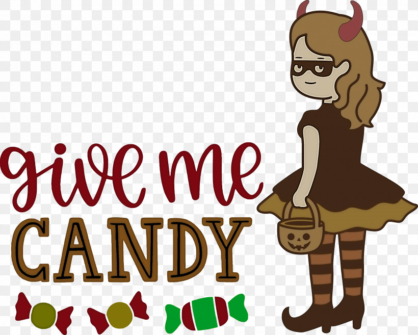 Give Me Candy Trick Or Treat Halloween, PNG, 3000x2405px, Give Me Candy, Behavior, Cartoon, Christmas Day, Halloween Download Free
