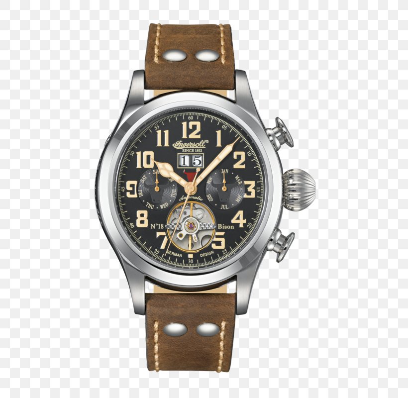 Ingersoll Watch Company Automatic Watch Chronograph Longines, PNG, 566x800px, Ingersoll Watch Company, Analog Watch, Automatic Watch, Brand, Brown Download Free