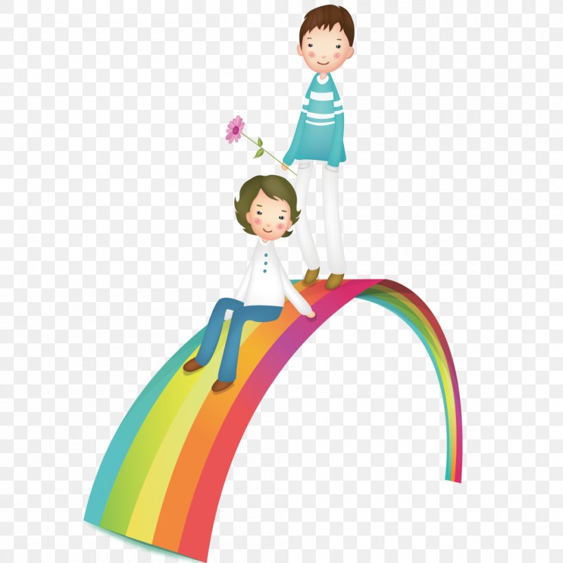 Rainbow Cartoon Clip Art, PNG, 1000x1000px, Rainbow, Cartoon, Child, Clothing, Fictional Character Download Free