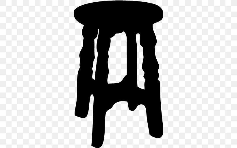 Table Stool Silhouette Chair, PNG, 512x512px, Table, Black And White, Chair, Feces, Furniture Download Free