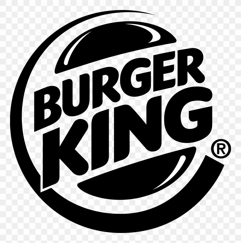 Hamburger Burger King Logo Whopper Restaurant, PNG, 2400x2424px, Hamburger, Advertising, Area, Black And White, Brand Download Free