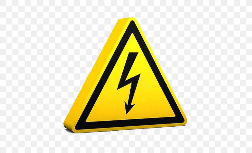 Hazard Symbol Electricity Risk Safety, PNG, 500x500px, Hazard Symbol, Architectural Engineering, Brand, Decal, Electrical Injury Download Free
