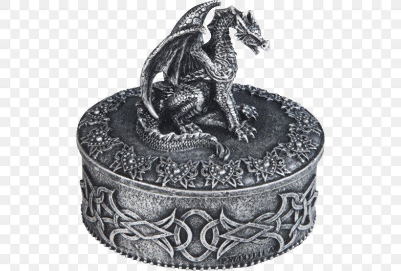 George S Chen Silver Dragon Trinket Jewelry Box 2 Intricate Design 71540 Figurine, PNG, 555x555px, Figurine, Black And White, Silver Download Free