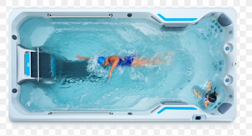 Hot Tub Swimming Machine Swimming Pool Endless Pools Factory Showroom, PNG, 983x531px, Hot Tub, Aqua, Backyard, Bathtub, Blue Download Free