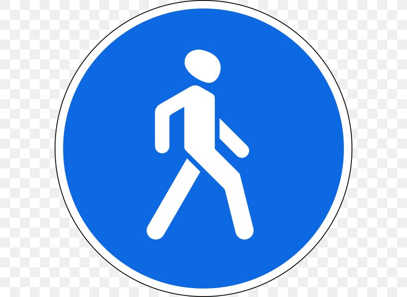 Traffic Sign Segregated Cycle Facilities Pedestrian Zone Mandatory Sign, PNG, 600x600px, Traffic Sign, Area, Bicycle, Blue, Brand Download Free