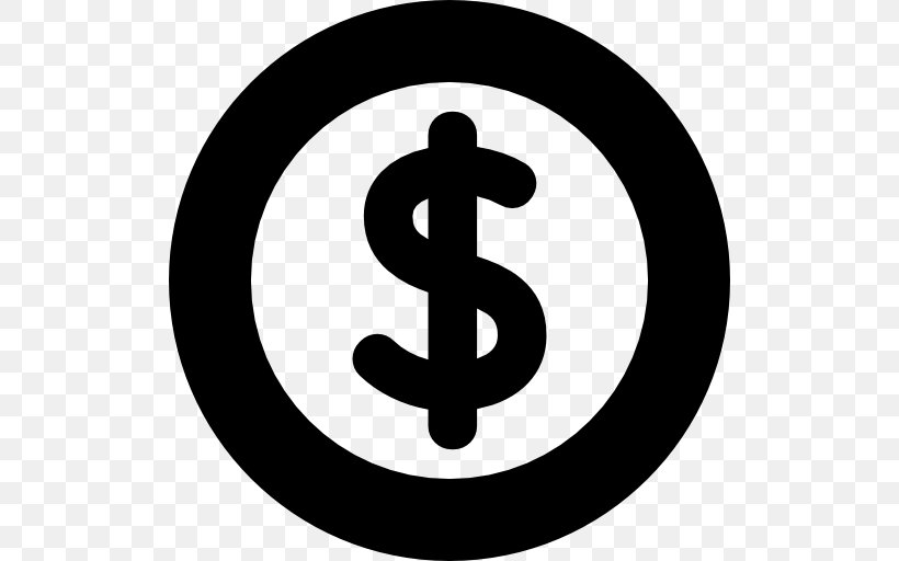 Money Currency Symbol Coin Clip Art, PNG, 512x512px, Money, Area, Black And White, Brand, Coin Download Free