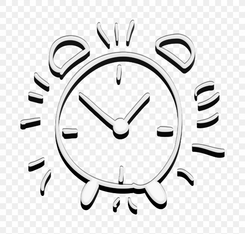 Clock Icon Alarm Clock Hand Drawn Outline Icon Social Media Hand Drawn Icon, PNG, 984x940px, Clock Icon, Alarm Clock, Alarm Device, Clock, Geometry Download Free