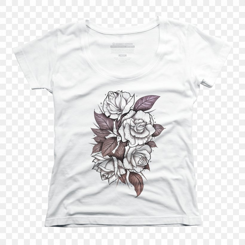 Printed T-shirt Hoodie Sleeve Clothing, PNG, 2400x2400px, Watercolor, Cartoon, Flower, Frame, Heart Download Free