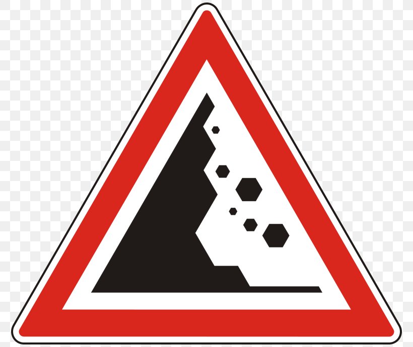 Traffic Sign Rockfall Road, PNG, 800x690px, Traffic Sign, Area, Carriageway, Hazard, Information Download Free