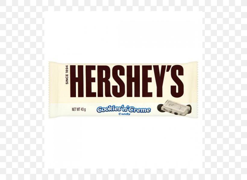 Chocolate Bar Hershey's Cookies 'n' Creme Twix Cream Hershey Bar, PNG, 525x600px, Chocolate Bar, Biscuits, Brand, Breakfast Cereal, Candy Download Free