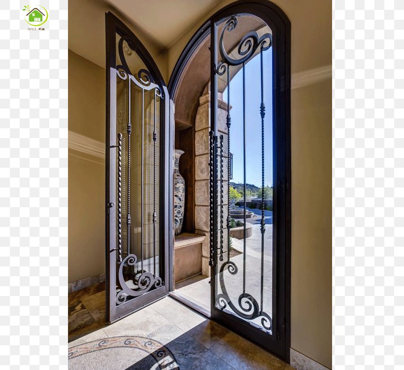 Window Wrought Iron Door Steel, PNG, 750x750px, Window, Door, Gate, Glass, House Download Free