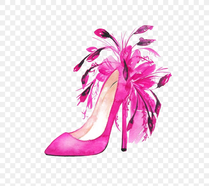 Shoe Fashion Illustration High-heeled Footwear Watercolor Painting Illustration, PNG, 564x730px, Shoe, Art, Christian Louboutin, Court Shoe, Designer Download Free