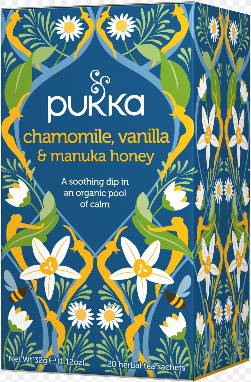 PUKKA Herbal Tea Pukka Herbs Pukka Teas Chamomile Vanilla Manuka Honey, PNG, 1209x1837px, Tea, Art Paper, Chamomile, Flora, Flower Download Free