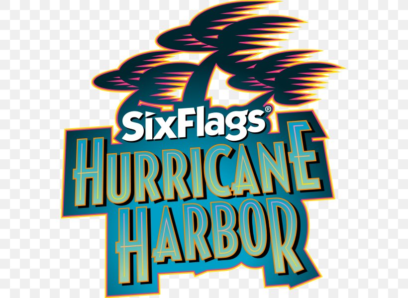 Six Flags Hurricane Harbor Six Flags Great America Logo GIF, PNG, 575x599px, Six Flags Hurricane Harbor, Amusement Park, Area, Arlington, Brand Download Free