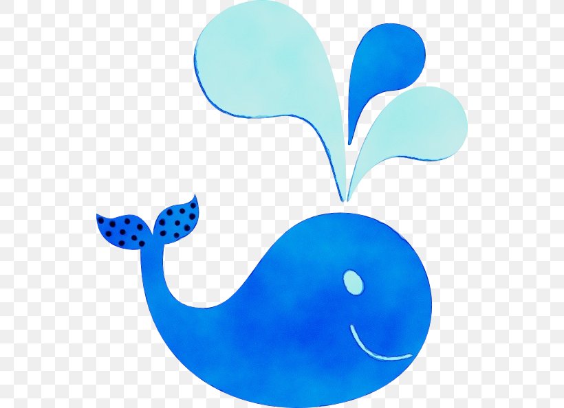 Blue Turquoise Clip Art Aqua Whale, PNG, 540x594px, Watercolor, Aqua, Blue, Cetacea, Electric Blue Download Free
