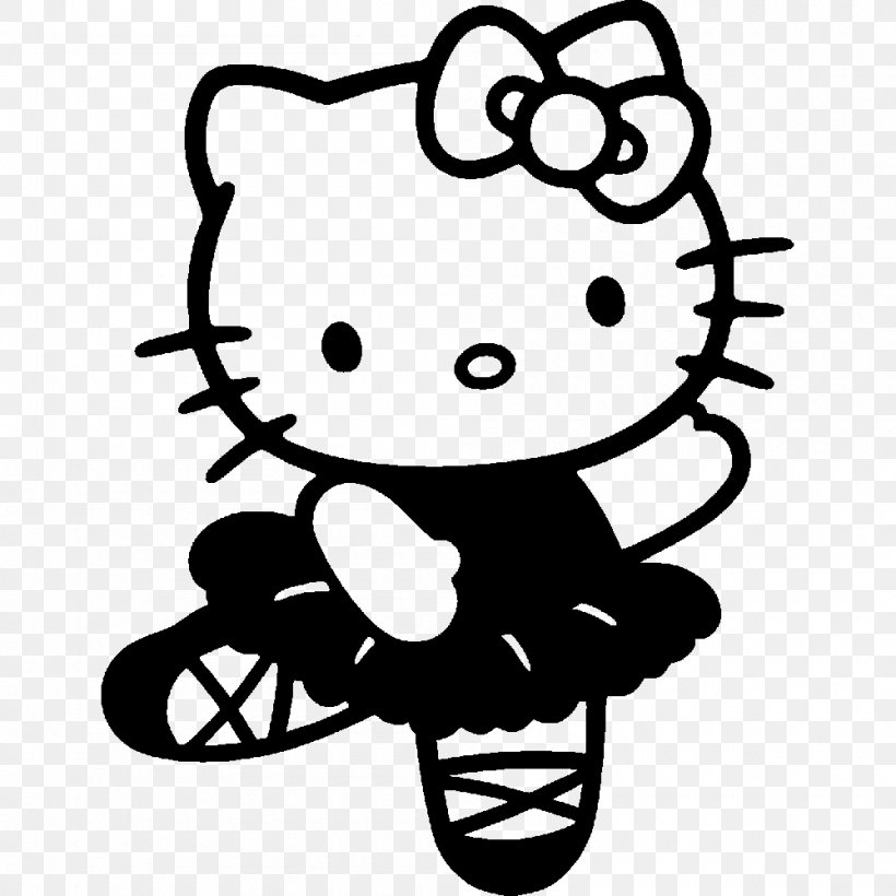 Hello Kitty Coloring Book Drawing Kitten Ballet Dancer, PNG, 1000x1000px, Watercolor, Cartoon, Flower, Frame, Heart Download Free