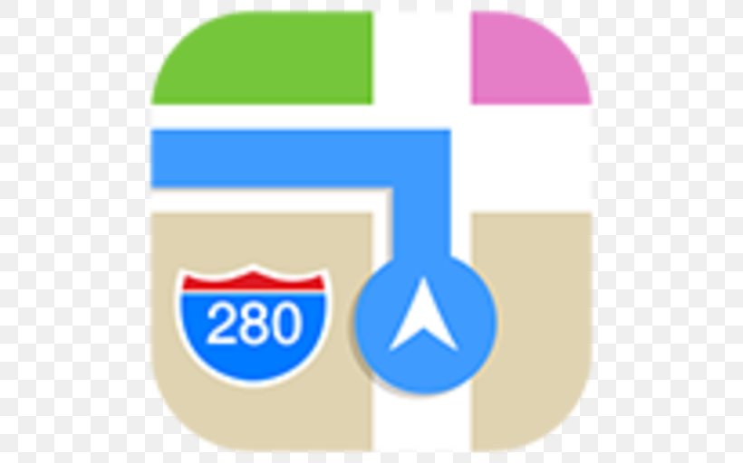 Apple Maps IOS 7, PNG, 512x512px, Apple Maps, Apple, Area, Blue, Brand Download Free