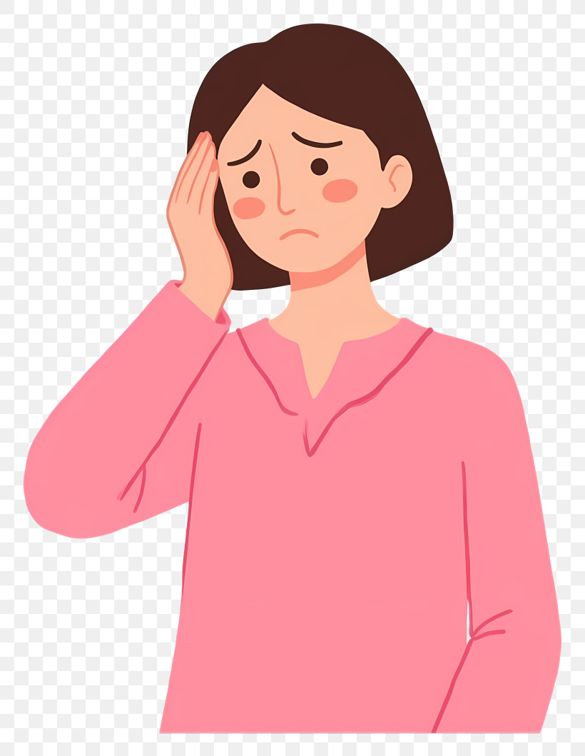 Sad Woman Thinking - Worried Woman PNG