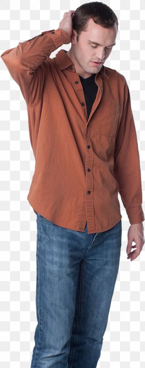 Scratching The Head Of The Man - T-shirt Man Scratch PNG