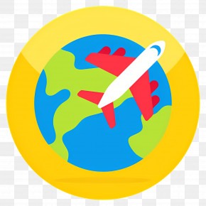 Travel The World - Airplane Flying Around The Globe Illustration PNG