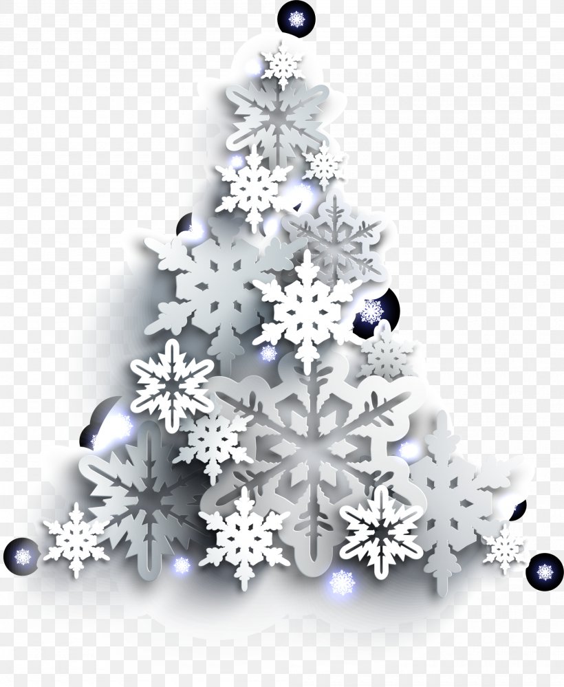 Christmas Tree Snowflake Christmas Ornament, PNG, 2000x2437px, Christmas Tree, Black And White, Christmas, Christmas Decoration, Christmas Ornament Download Free