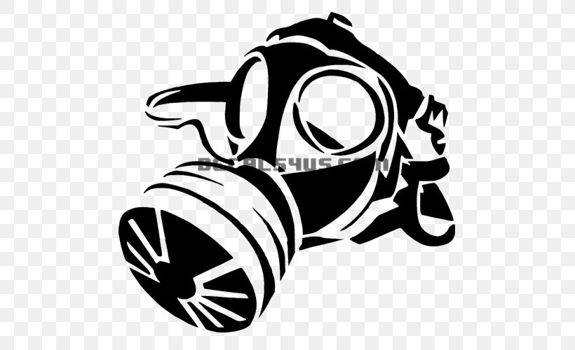 Decal Bumper Sticker Gas Mask, PNG, 500x500px, Decal, Automotive Design, Black And White, Bumper Sticker, Die Cutting Download Free