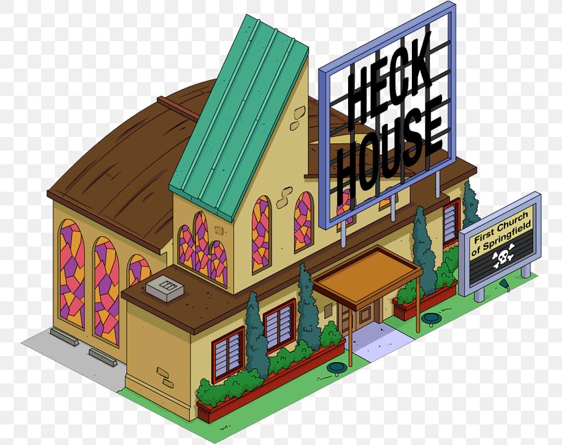 The Simpsons: Tapped Out Reverend Lovejoy Homer Simpson Springfield Grampa Simpson, PNG, 762x650px, Simpsons Tapped Out, Animation, Building, Church, Game Download Free