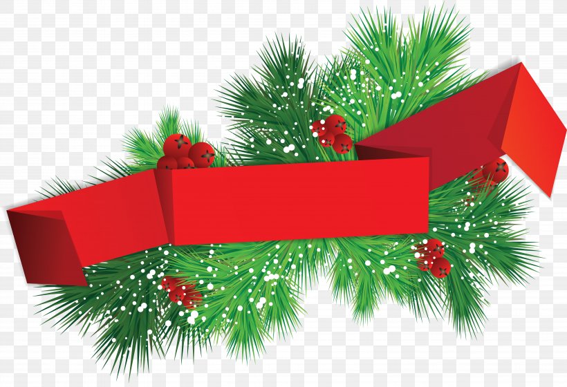 Christmas Tree Banner Clip Art, PNG, 5978x4084px
