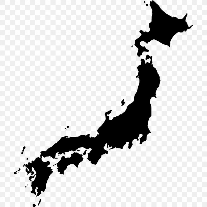 Japan Map Clip Art, PNG, 1024x1024px, Japan, Black, Black And White, Map, Monochrome Download Free