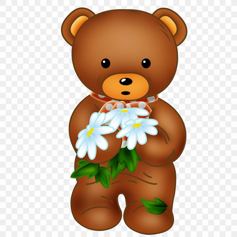 Brown Bear Giant Panda Clip Art, PNG, 2500x2500px, Watercolor, Cartoon, Flower, Frame, Heart Download Free