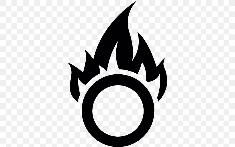 fire symbol black and white