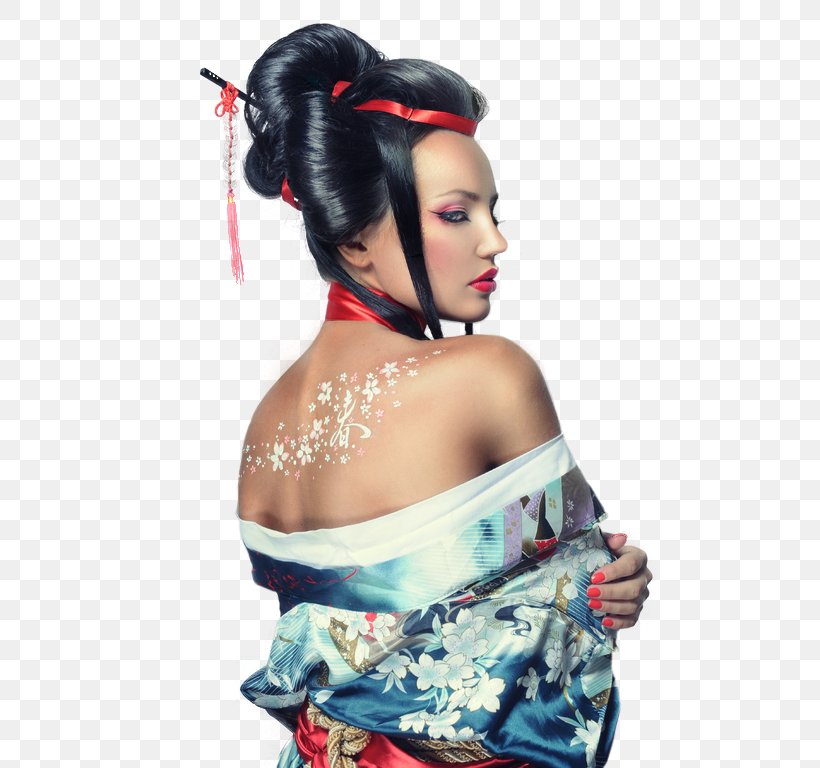 A Geisha Kimono Idea Wig, PNG, 510x768px, Watercolor, Cartoon, Flower, Frame, Heart Download Free