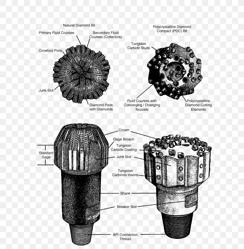 Drill Bit Roller Cone Bit Augers Cutting Tool Drilling, PNG, 641x837px, Drill Bit, Augers, Bit, Black And White, Cell Download Free