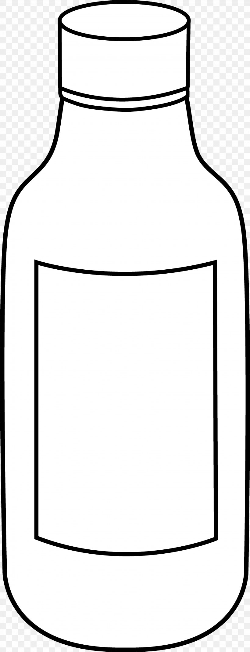 Line Art Bottle Black And White Drawing Clip Art, PNG, 3284x8552px, Line Art, Area, Black And White, Bottle, Coloring Book Download Free