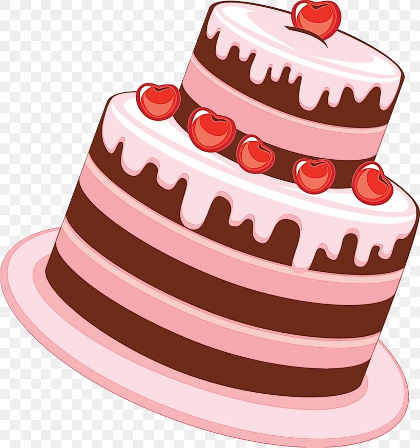 Pink Birthday Cake, PNG, 2010x2145px, Watercolor, Baked Goods, Bakery, Baking, Bavarian Cream Download Free