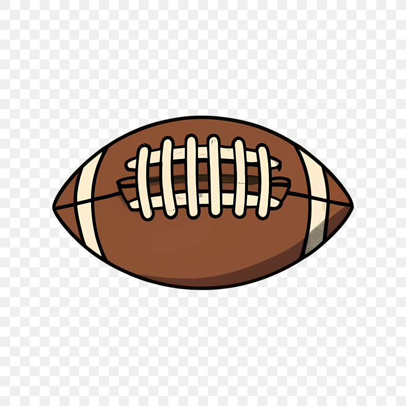 American Football - Brown Sports Football Illustration PNG