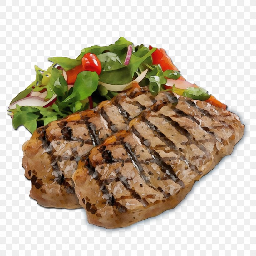 Food Dish Cuisine Pork Chop Pork Steak, PNG, 1000x1000px, Watercolor, Carne Asada, Cuisine, Dish, Food Download Free