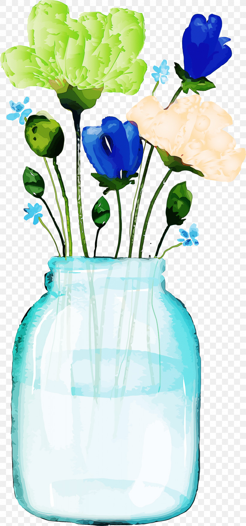 Blue Rose, PNG, 1405x3000px, Watercolor Mason Jar, Artifact, Blue, Blue Rose, Cut Flowers Download Free