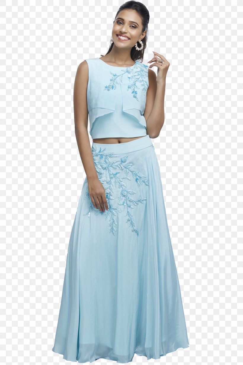 Blue Crop Top Dress Clothing, PNG, 1200x1799px, Blue, Aqua, Baby Blue, Bridal Party Dress, Choli Download Free