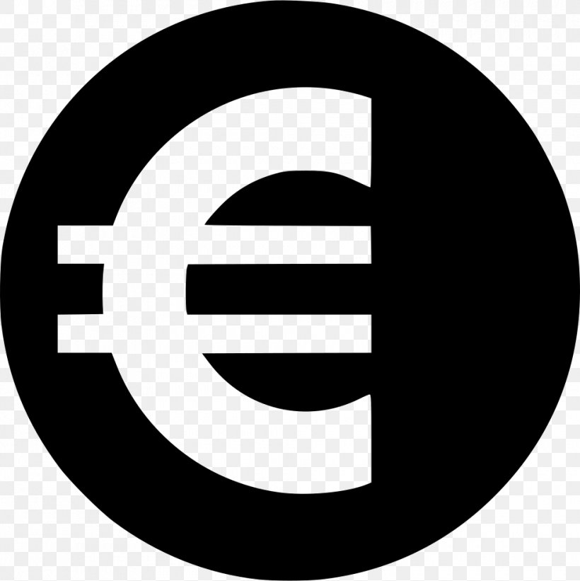 Euro Sign 1 Euro Coin Clip Art, PNG, 980x982px, 1 Cent Euro Coin, 1 Euro Coin, Euro Sign, Black And White, Brand Download Free