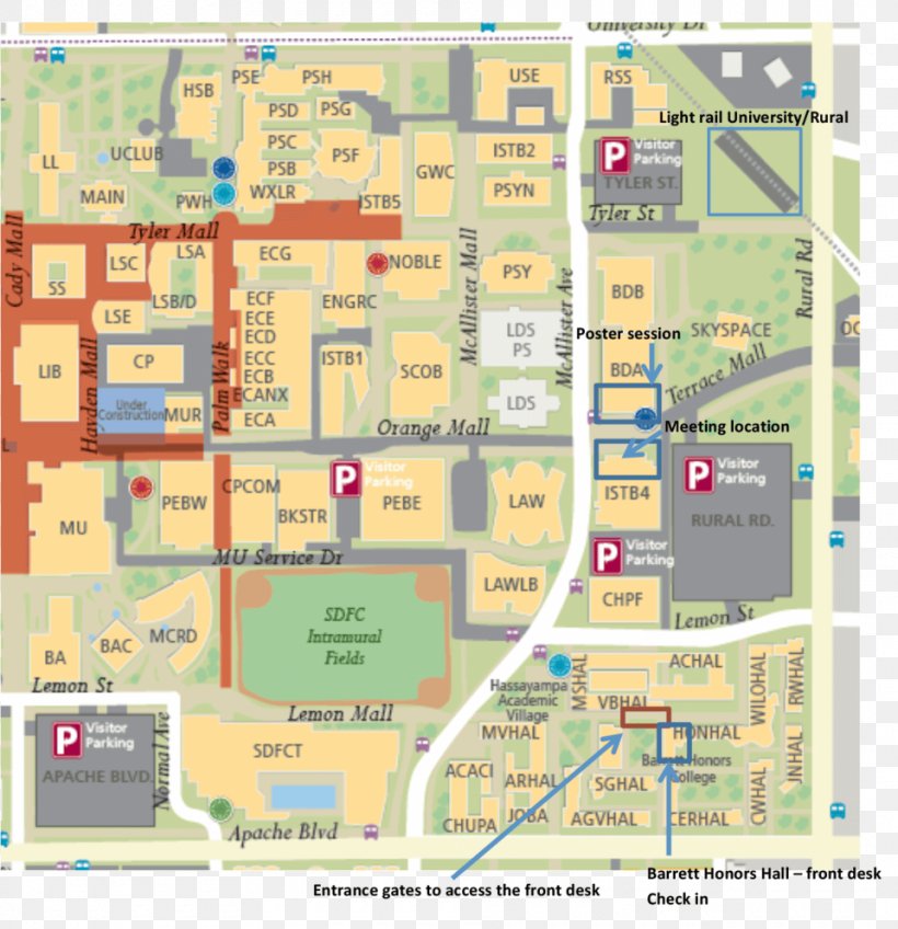 Asu Phoenix Campus Map Barrett, The Honors College University Of Arizona Arizona State University  Polytechnic Campus Arizona State University Downtown