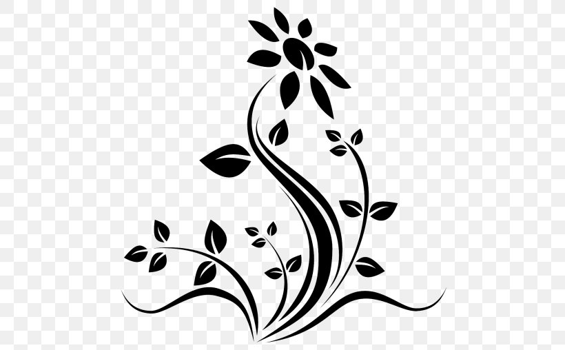 Flower Silhouette Clip Art, PNG, 500x508px, Flower, Artwork, Black, Black And White, Branch Download Free